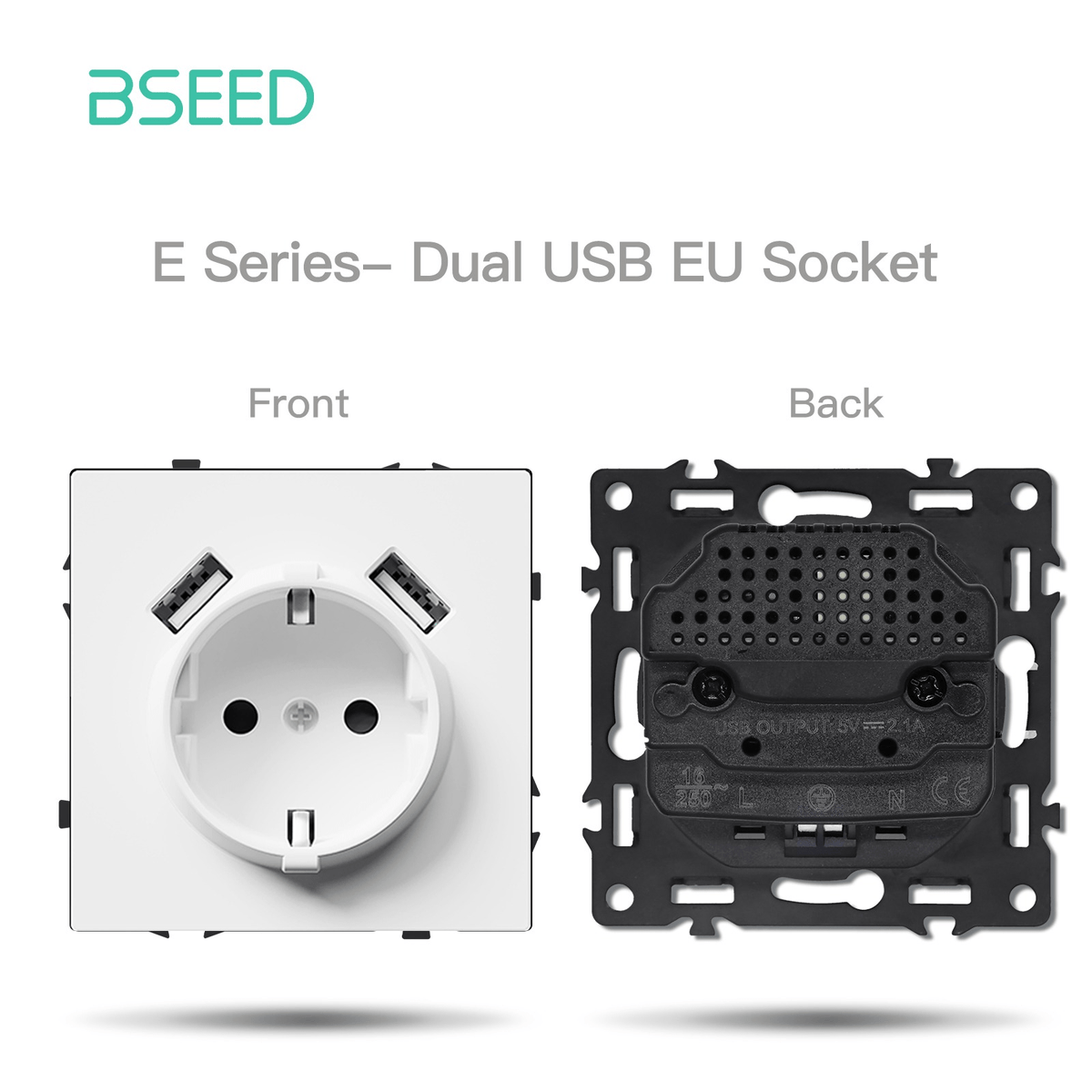 BSEED Product Customization Bseedswitch eu socket with double usb port