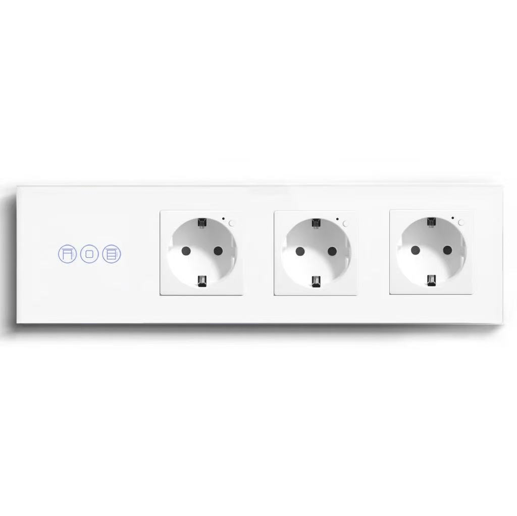 BSEED Product Customization Bseedswitch zigbee roller shutter switch with triple zigbee eu socket