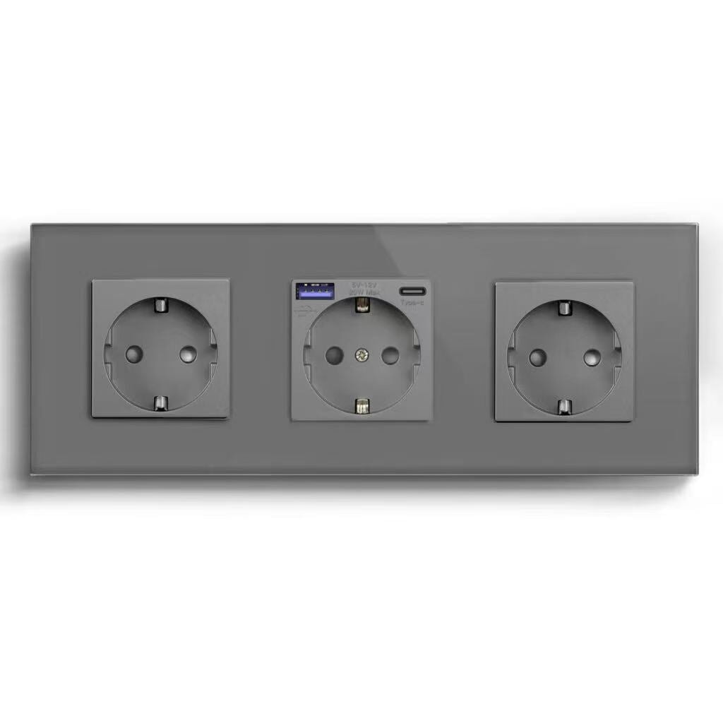 BSEED Product Customization Bseedswitch eu socket with eu socket with fast charge usb-c port with eu socket