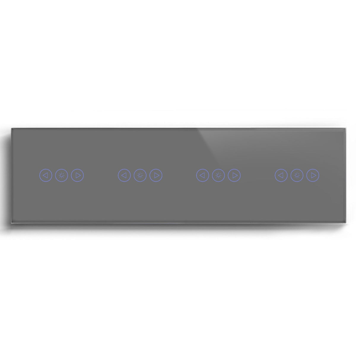 Bseed 4x WiFi Touch Dimmer Switch 299mm Crystal Glass Panel Smart Blind Work With Tuya App Switch Bseedswitch Grey