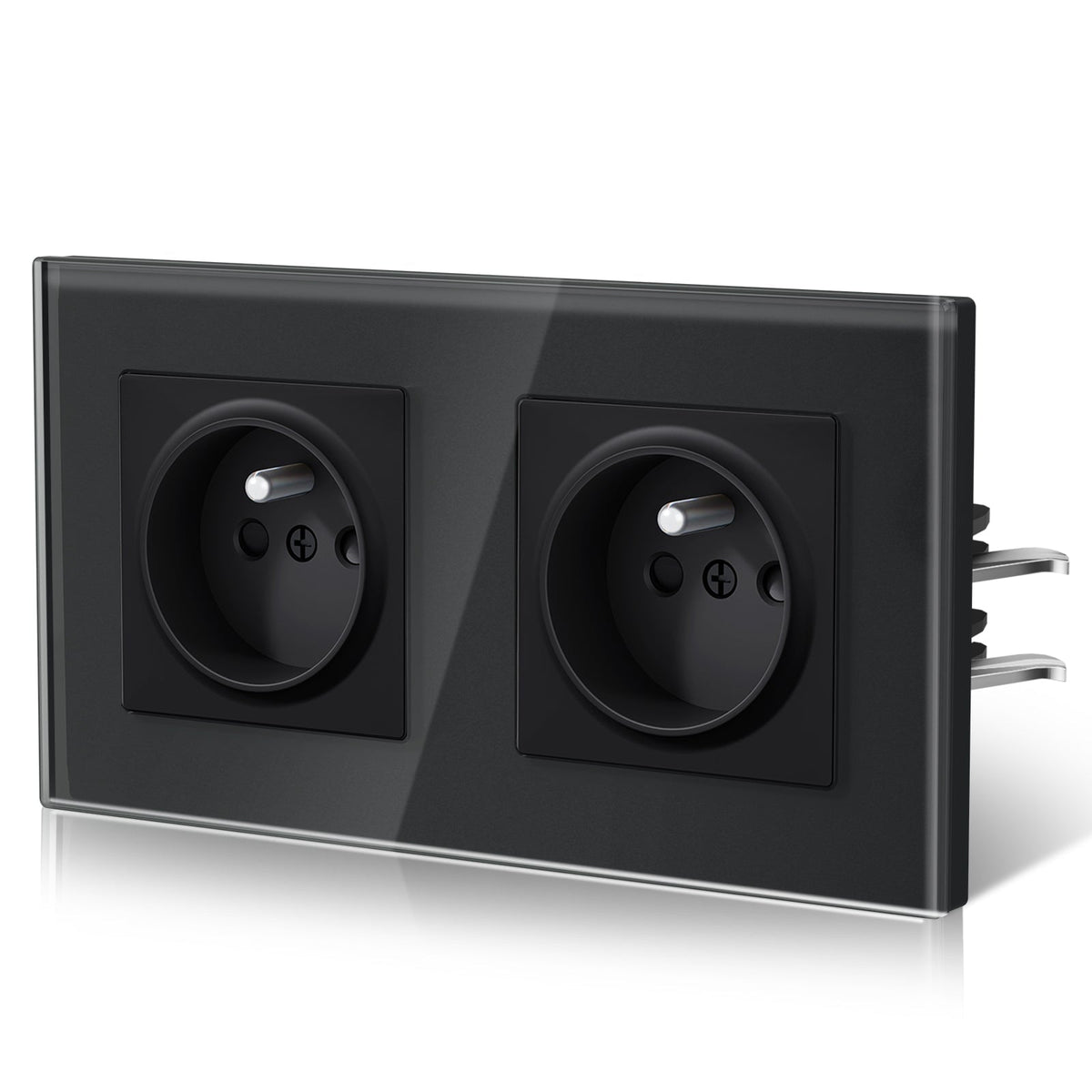 BSEED Heritage Series France Wall Sockets with Claw Technology 16A Power Outlets & Sockets Bseedswitch Black Double