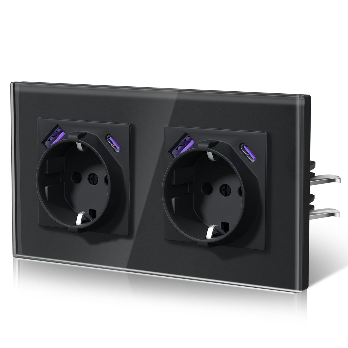 BSEED 20W EU sockets with Fact Charge Type-C USB with Claw technology Power Outlets & Sockets Bseedswitch Black Double
