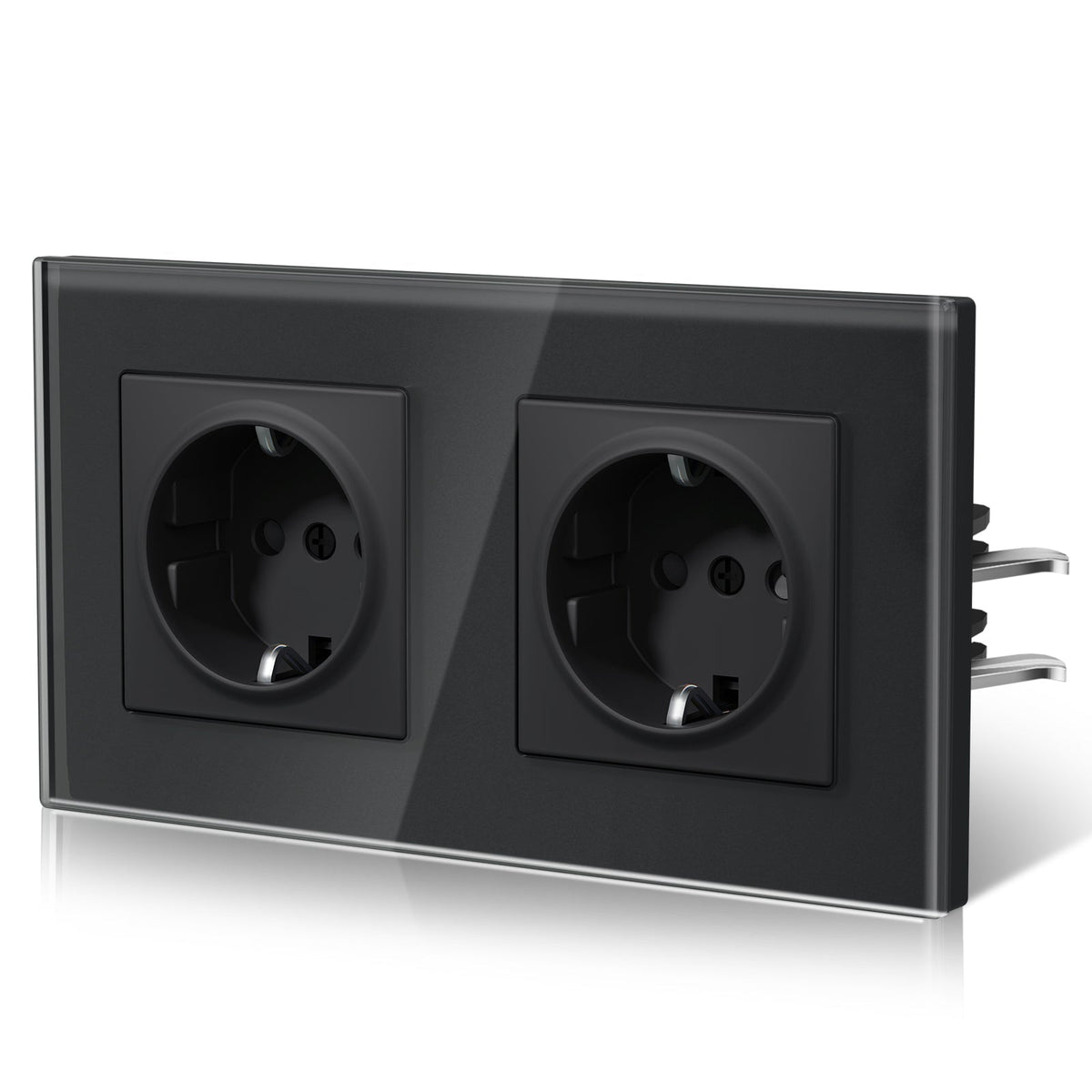 BSEED Heritage Series EU Wall Sockets with Claw Technology 16A Power Outlets & Sockets Bseedswitch Black Double
