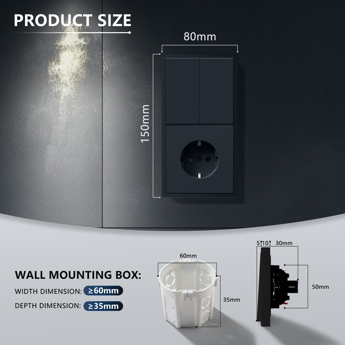 Grand Series DIY Part Customized free combinations Plastic Panels Black Color Power Outlets & Sockets Bseedswitch