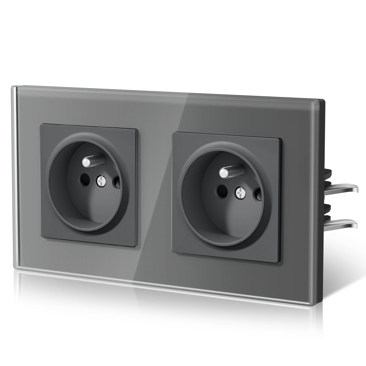 BSEED Heritage Series France Wall Sockets with Claw Technology 16A Power Outlets & Sockets Bseedswitch Grey Double