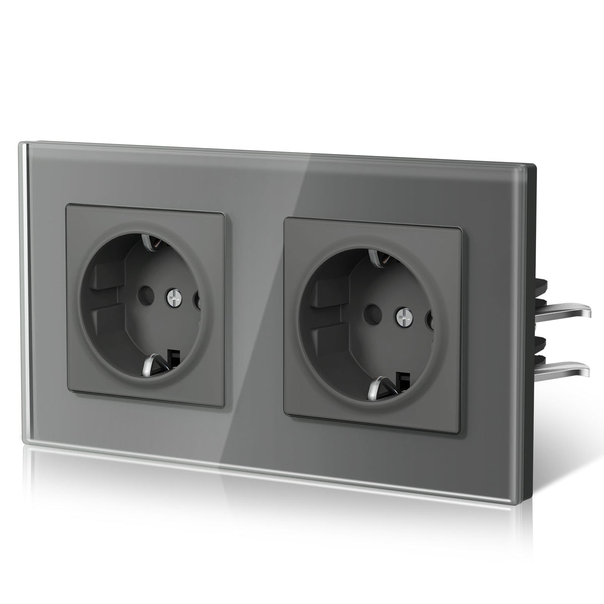 BSEED Heritage Series EU Wall Sockets with Claw Technology 16A Power Outlets & Sockets Bseedswitch Grey Double