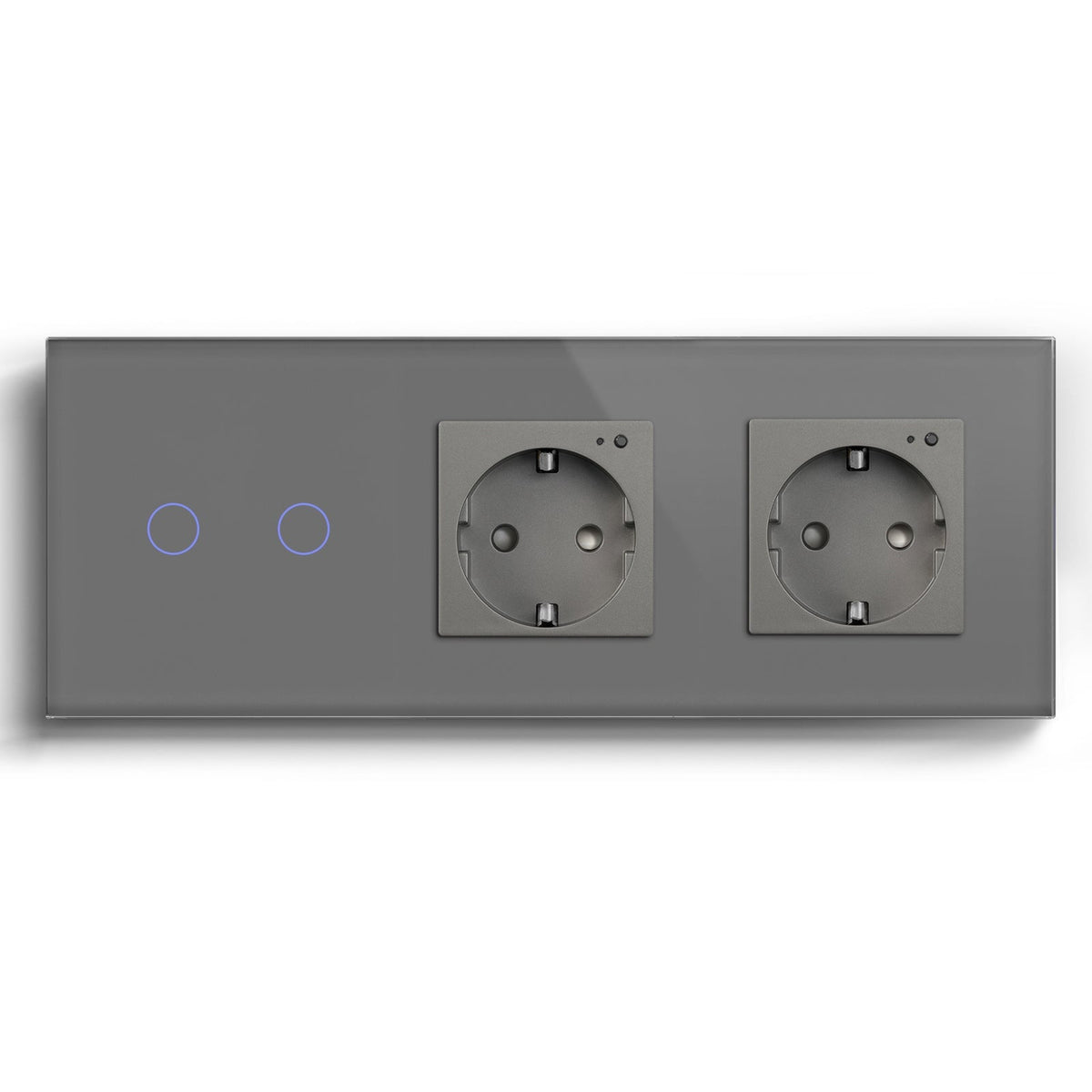 Bseed Smart WiFi 1/2/3 Gang Light Switches Multi Control With Double WiFi EU Standard Smart Wall Sockets Light Switches Bseedswitch Grey 2Gang