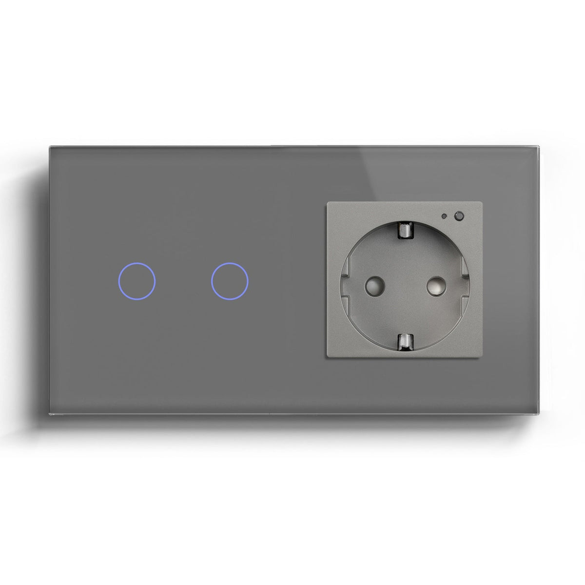 Bseed 1 Gang Smart Wifi Switch With EU Single Wifi Socket 157mm Power Outlets & Sockets Bseedswitch Grey 2Gang