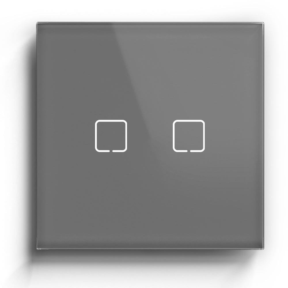ET Serie Wifi Light Switch Glass Panel Light Switches Bseedswitch Gray 2 Gang