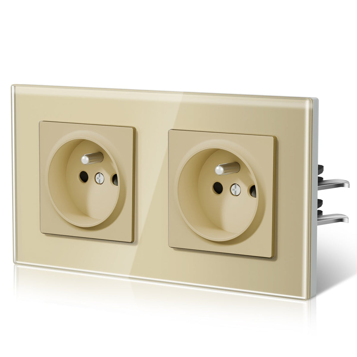 BSEED Heritage Series France Wall Sockets with Claw Technology 16A Power Outlets & Sockets Bseedswitch Gold Double