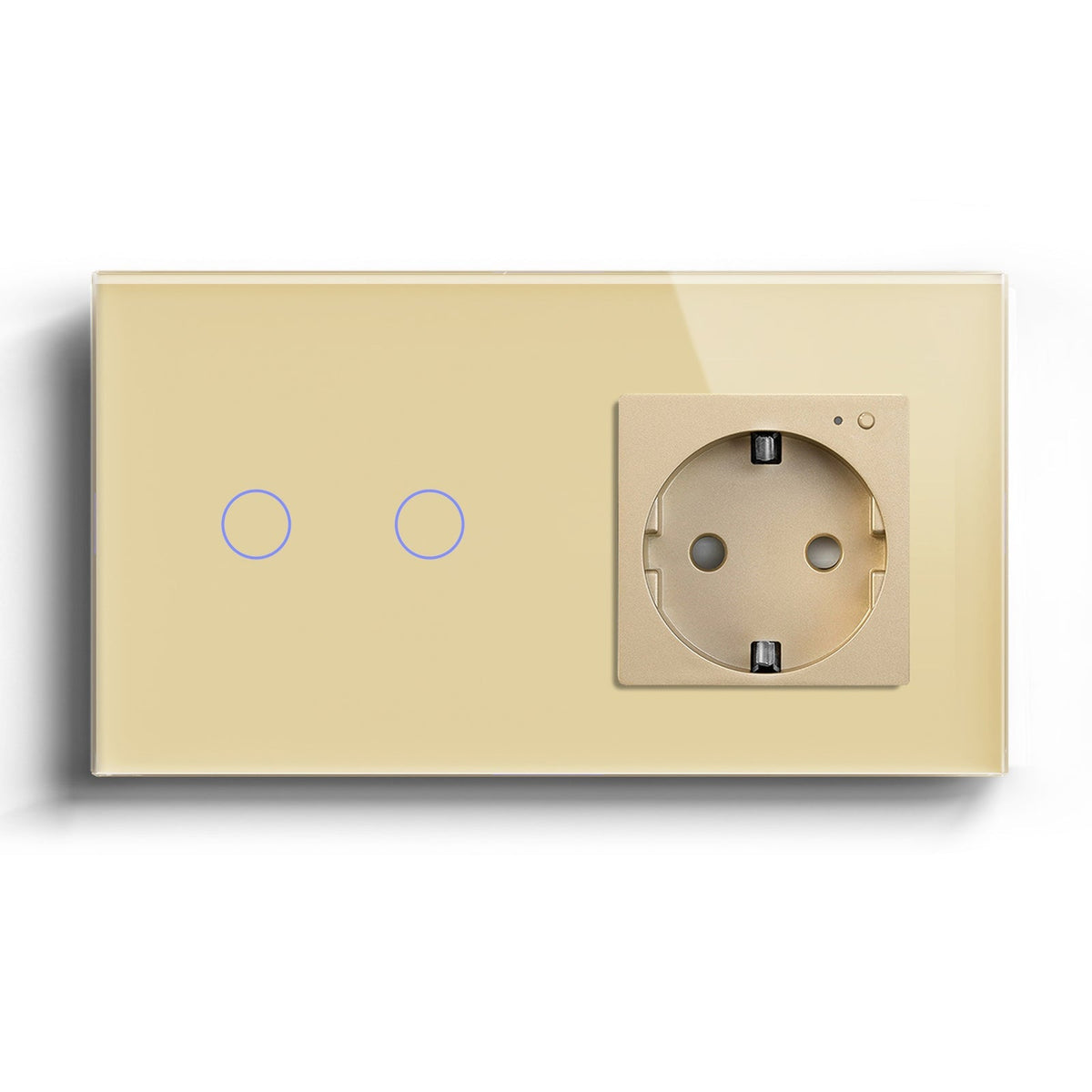 BSEED WiFi 1/2/3 Gang Switch with WiFi Metering socket Power Outlets & Sockets Bseedswitch Gold 2Gang