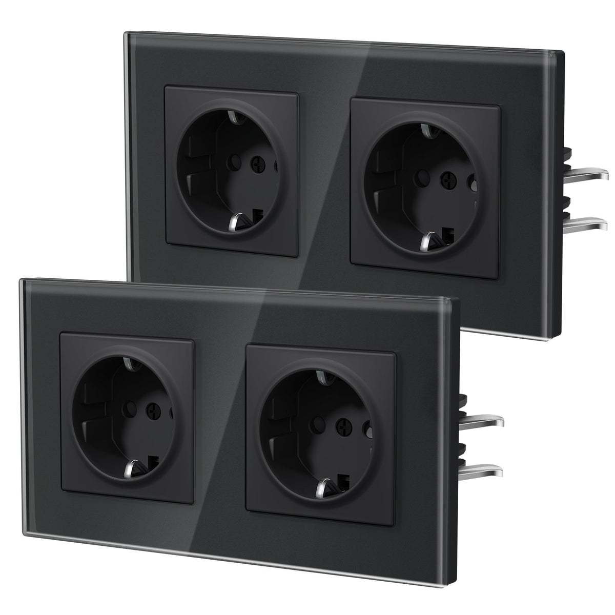 BSEED Heritage EU Wall Sockets with Claw Technology 16A Multi Pack Socket Power Outlets & Sockets Bseedswitch Black Double 2 PCS/ Pack