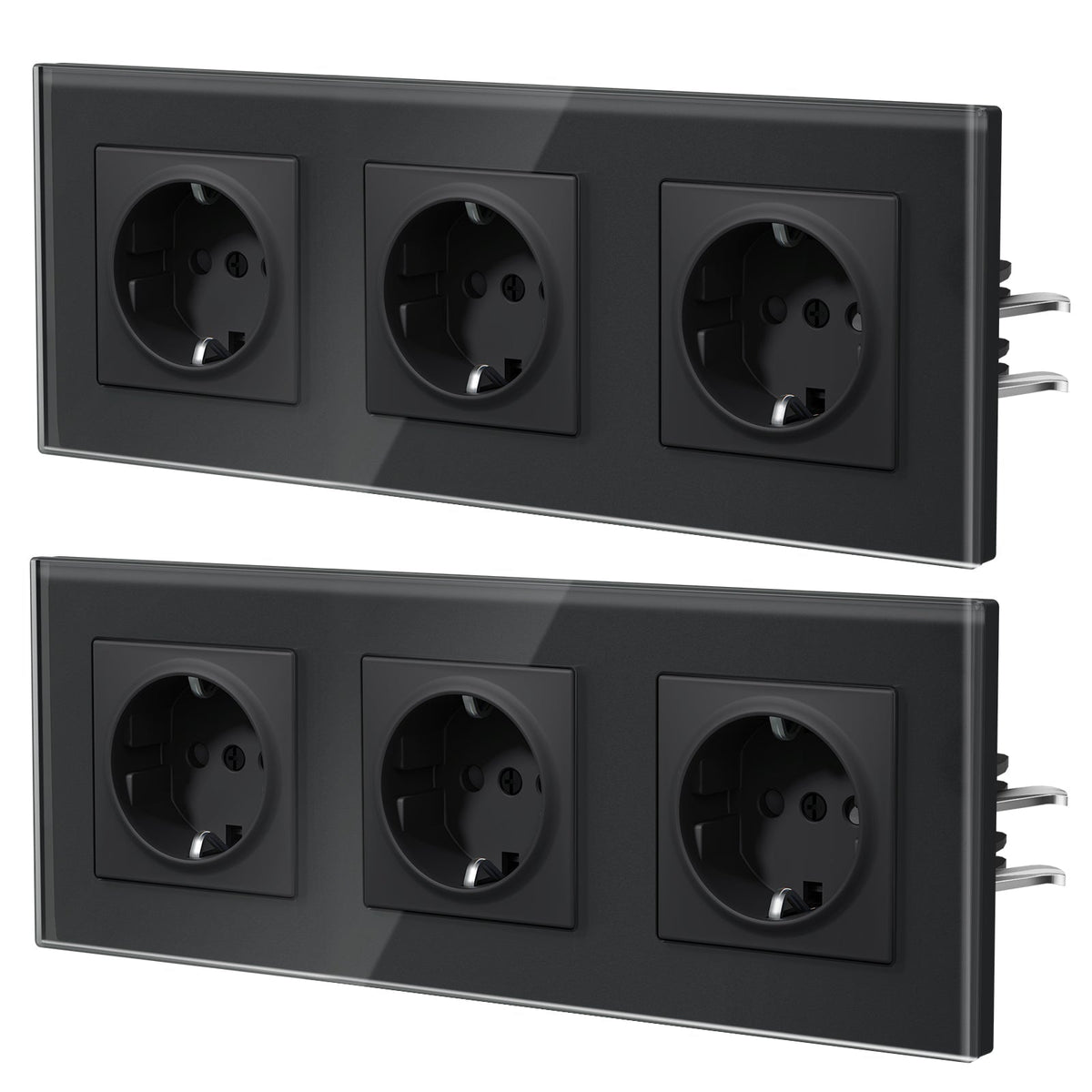 BSEED Heritage EU Wall Sockets with Claw Technology 16A Multi Pack Socket Power Outlets & Sockets Bseedswitch Black Triple 2 PCS/ Pack