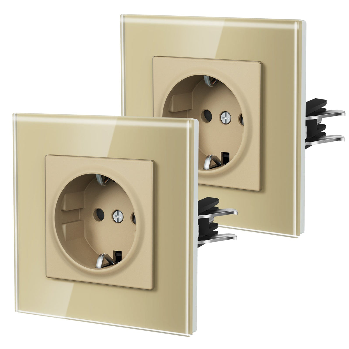 BSEED Heritage EU Wall Sockets with Claw Technology 16A Multi Pack Socket Power Outlets & Sockets Bseedswitch Gold Single 2 PCS/ Pack
