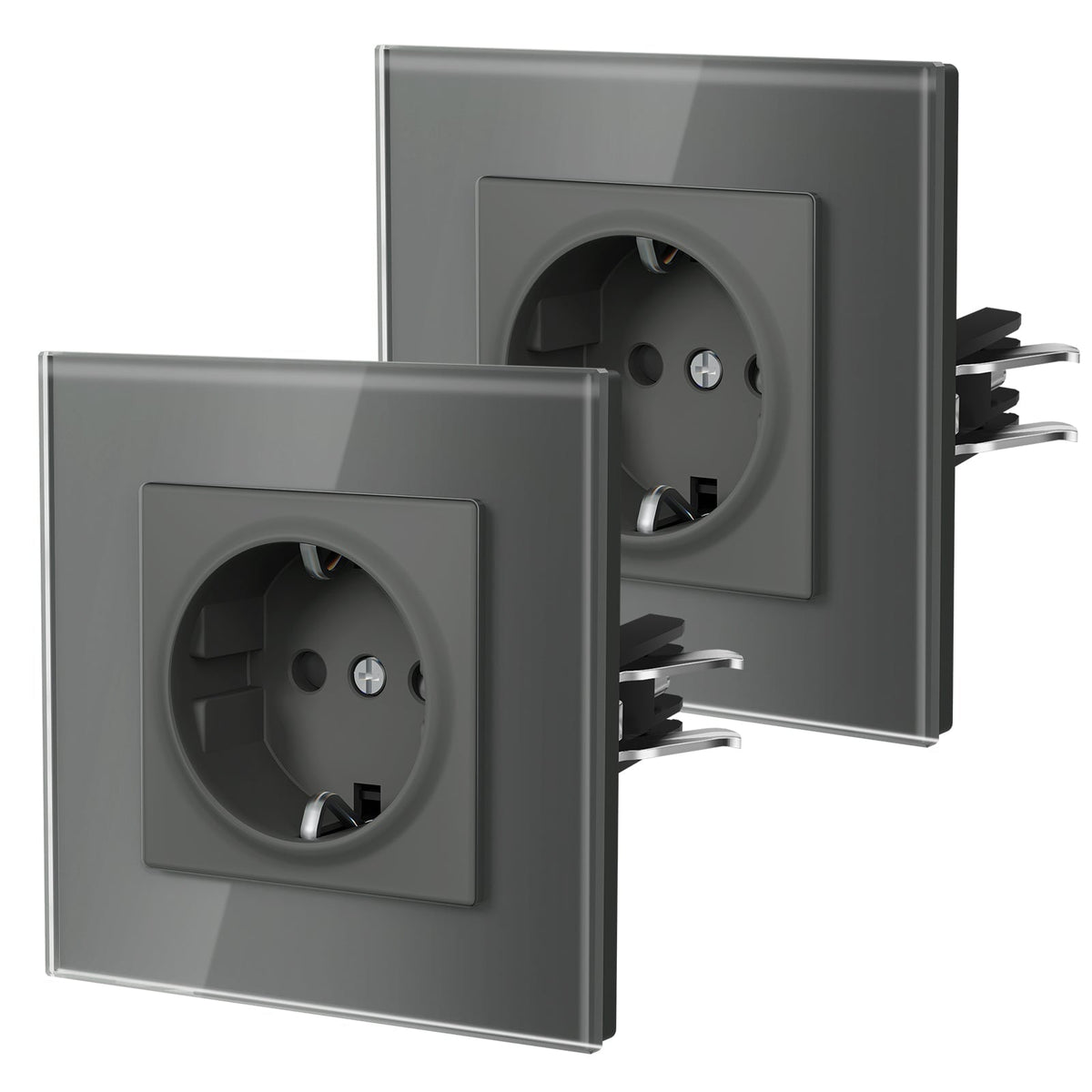 BSEED Heritage EU Wall Sockets with Claw Technology 16A Multi Pack Socket Power Outlets & Sockets Bseedswitch Grey Single 2 PCS/ Pack