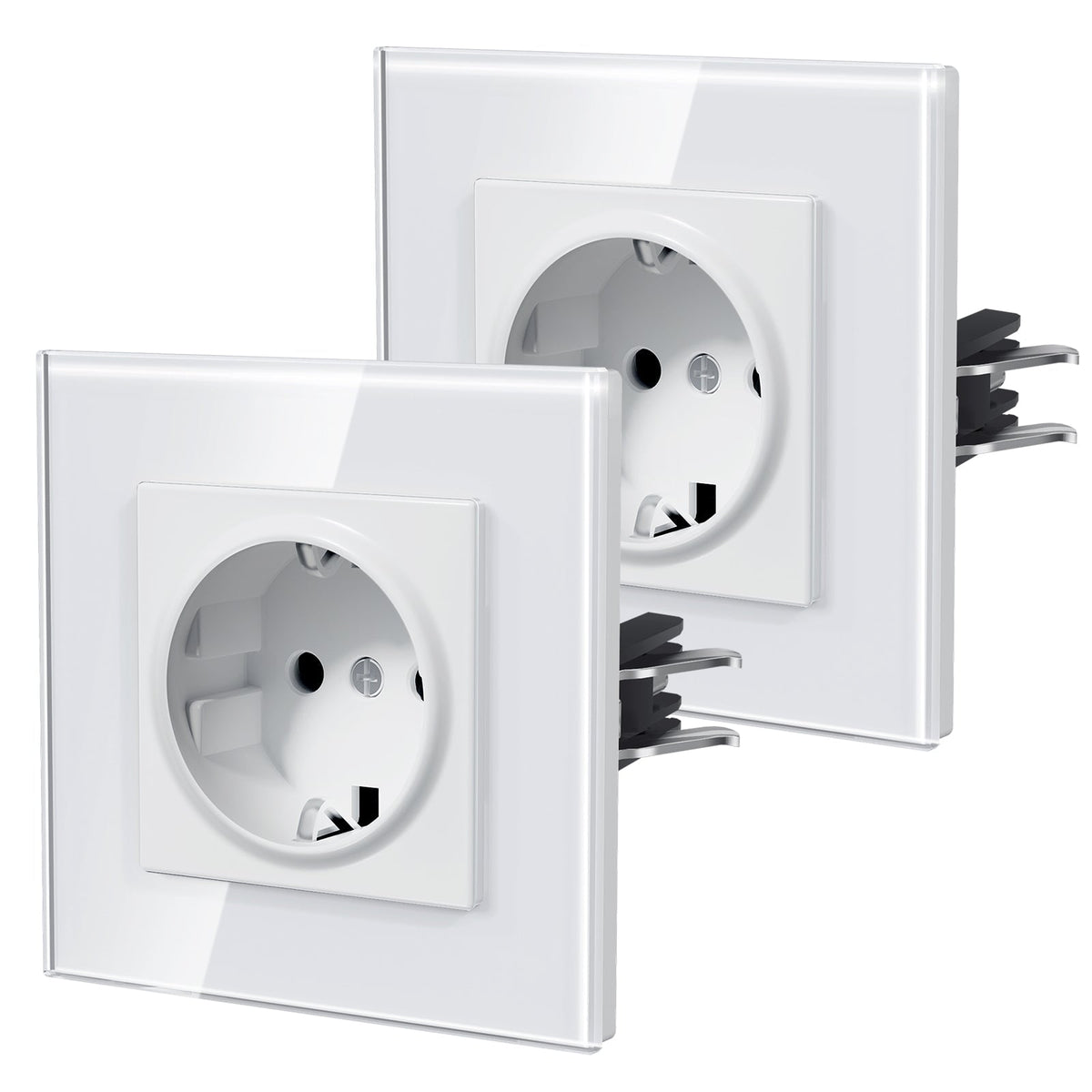 BSEED Heritage EU Wall Sockets with Claw Technology 16A Multi Pack Socket Power Outlets & Sockets Bseedswitch White Single 2 PCS/ Pack