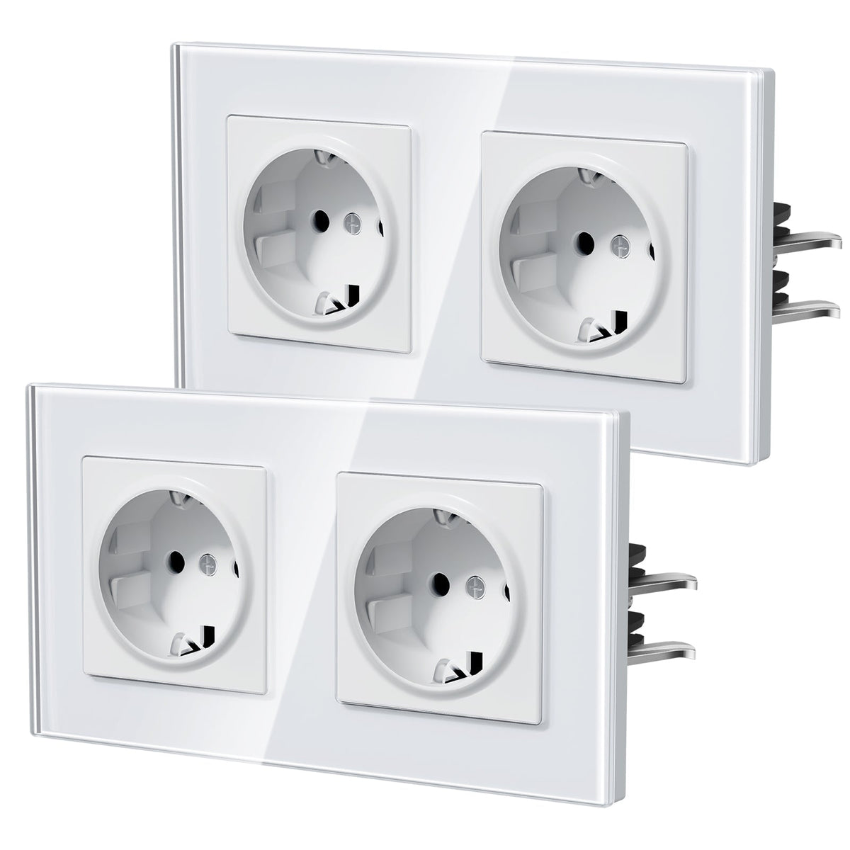 BSEED Heritage EU Wall Sockets with Claw Technology 16A Multi Pack Socket Power Outlets & Sockets Bseedswitch White Double 2 PCS/ Pack