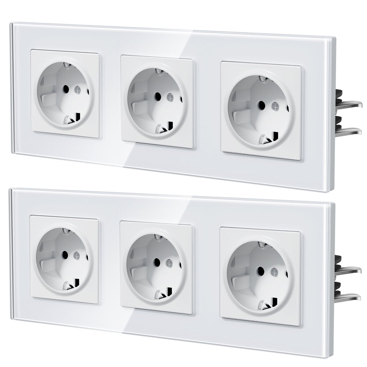 BSEED Heritage EU Wall Sockets with Claw Technology 16A Multi Pack Socket Power Outlets & Sockets Bseedswitch White Triple 2 PCS/ Pack