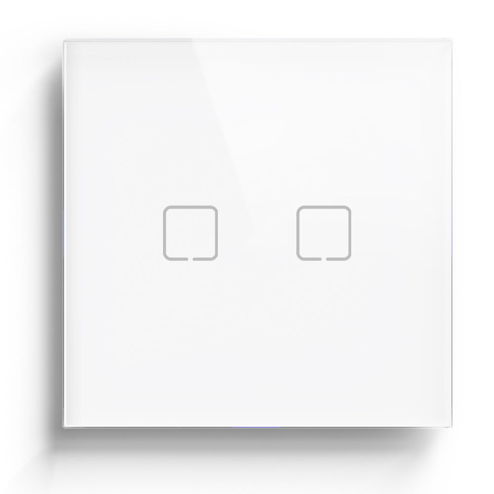 ET Serie Wifi Light Switch Glass Panel Light Switches Bseedswitch White 2 Gang