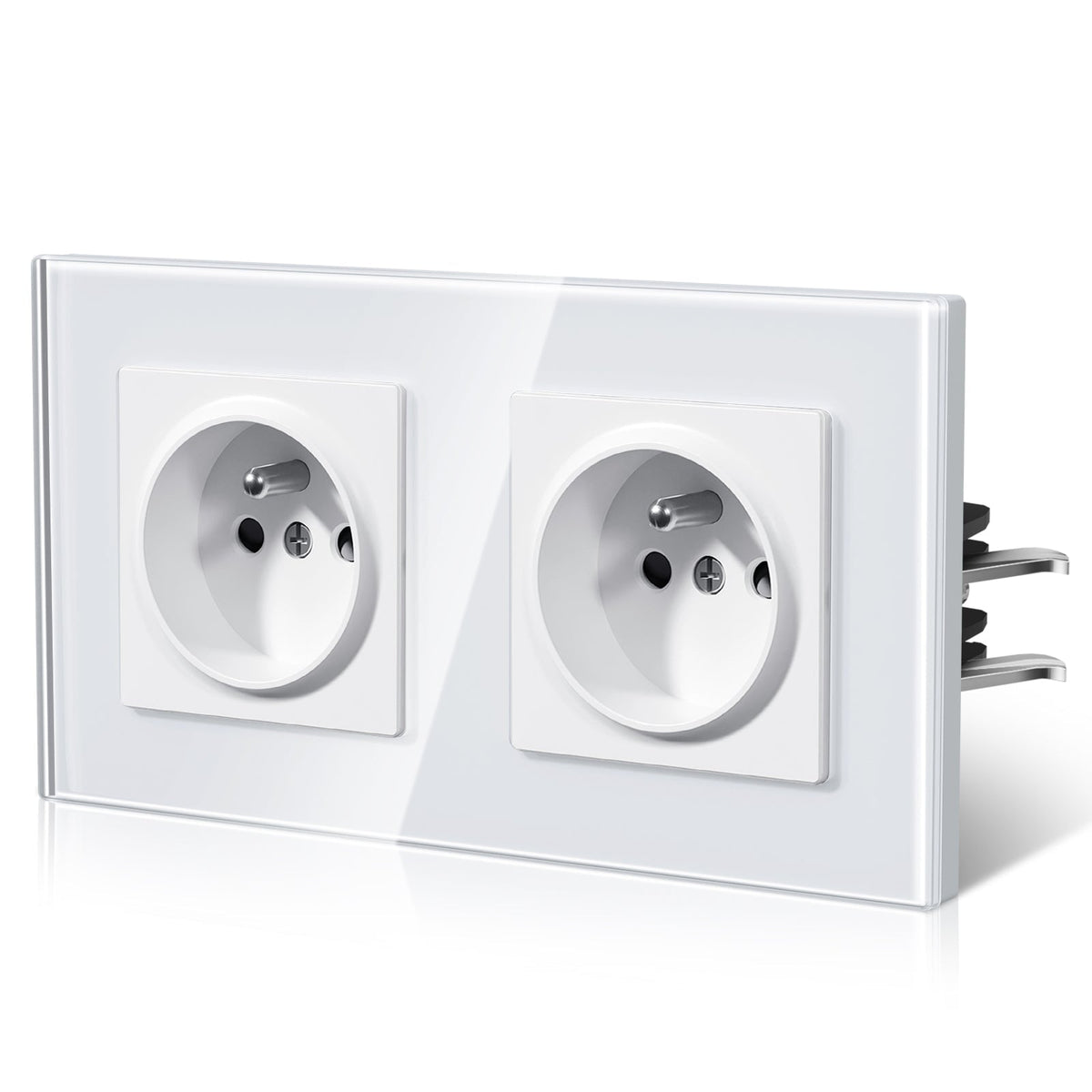 BSEED Heritage Series France Wall Sockets with Claw Technology 16A Power Outlets & Sockets Bseedswitch White Double