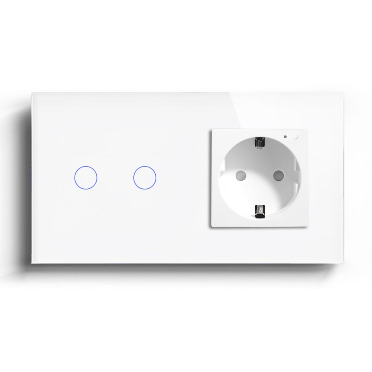 Bseed Zigbee Light Switch 1/2/3 Way With Zigbee Socket with Metering Light Switches Bseedswitch White 2 Gang With Socket