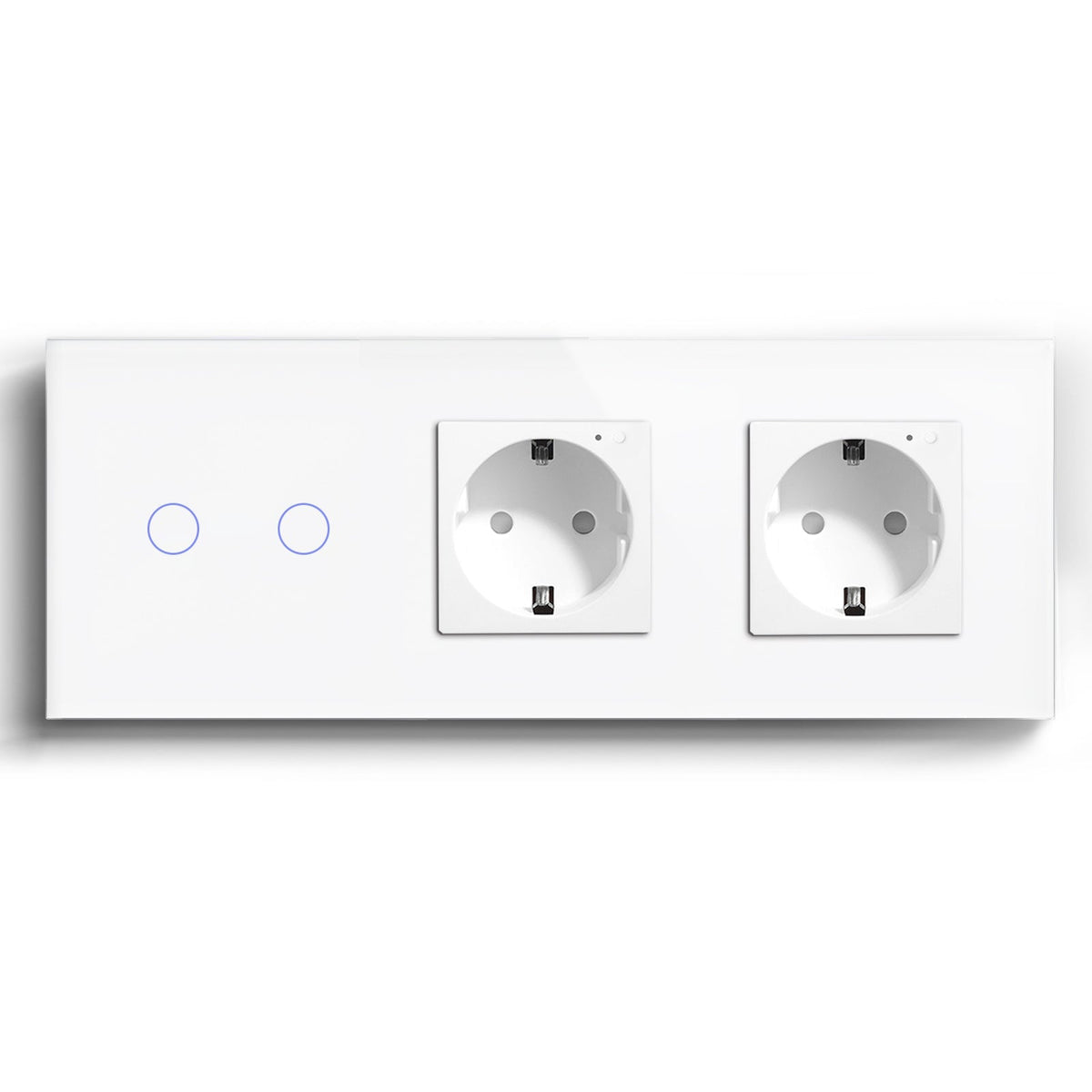 Bseed Smart WiFi 1/2/3 Gang Light Switches Multi Control With Double WiFi EU Standard Smart Wall Sockets Light Switches Bseedswitch White 2Gang