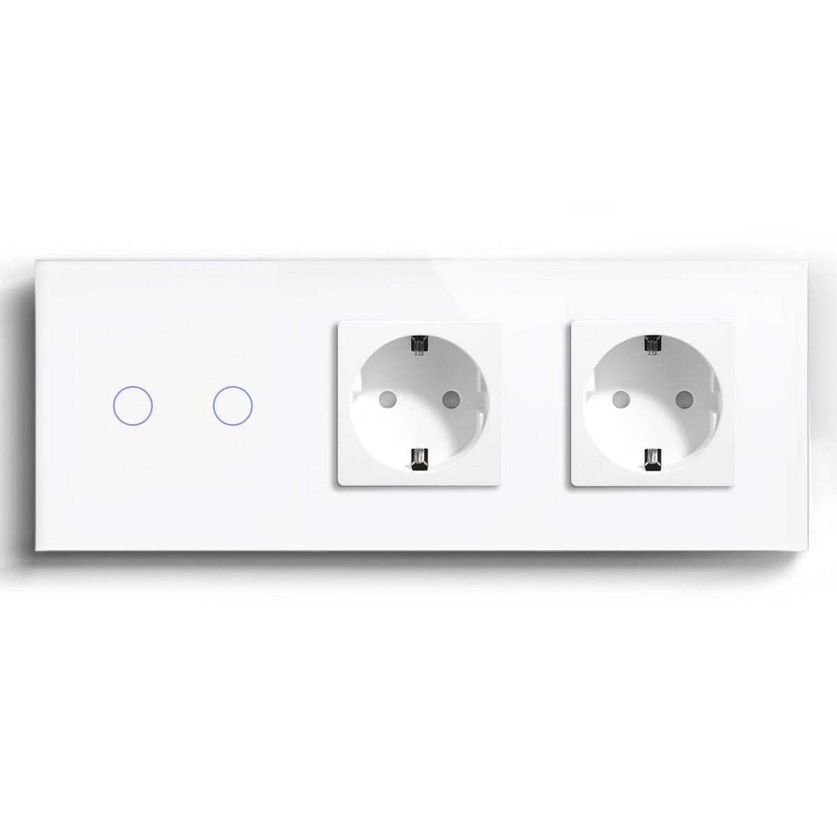Bseed Zigbee 1/2/3 Gang Light Switches With Double No Smart EU Standard Wall Sockets Light Switches Bseedswitch White 2Gang
