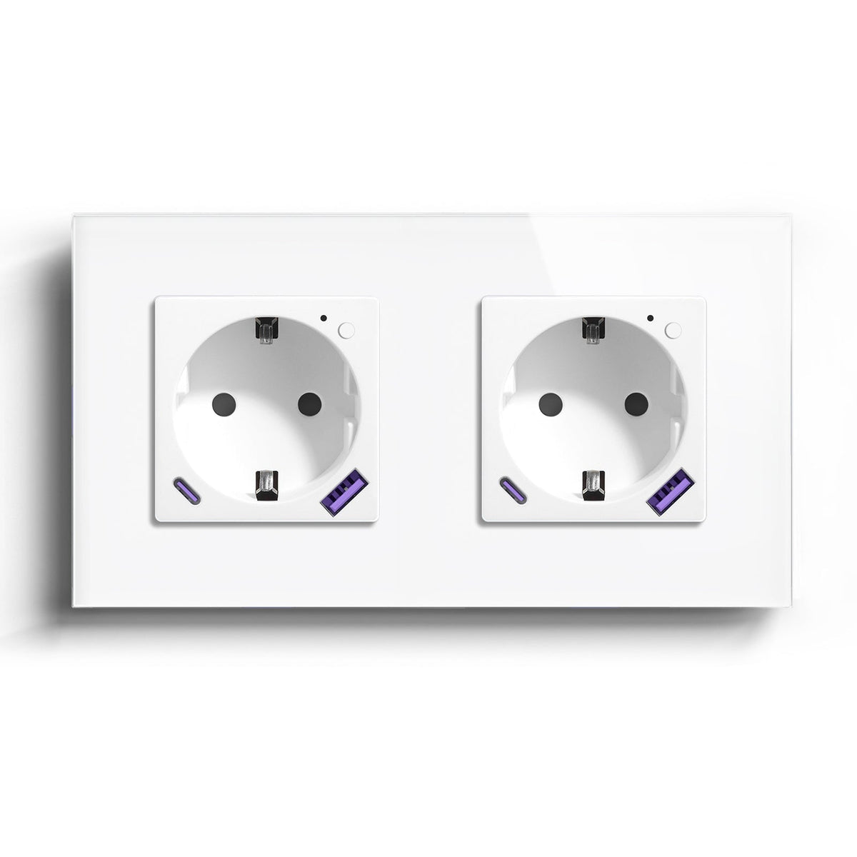BSEED ZigBee EU Wall Sockets Type-C With USB With Energy Monitoring socket Bseedswitch White Double