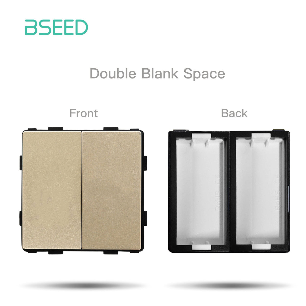 Bseed EU UK Russie Standard Prise Plastique Bouton Interrupteur Touche de Fonction DIY Amélioration de l'Habitat Plaques Murales et Couvercles Bseedswitch Or double Vide