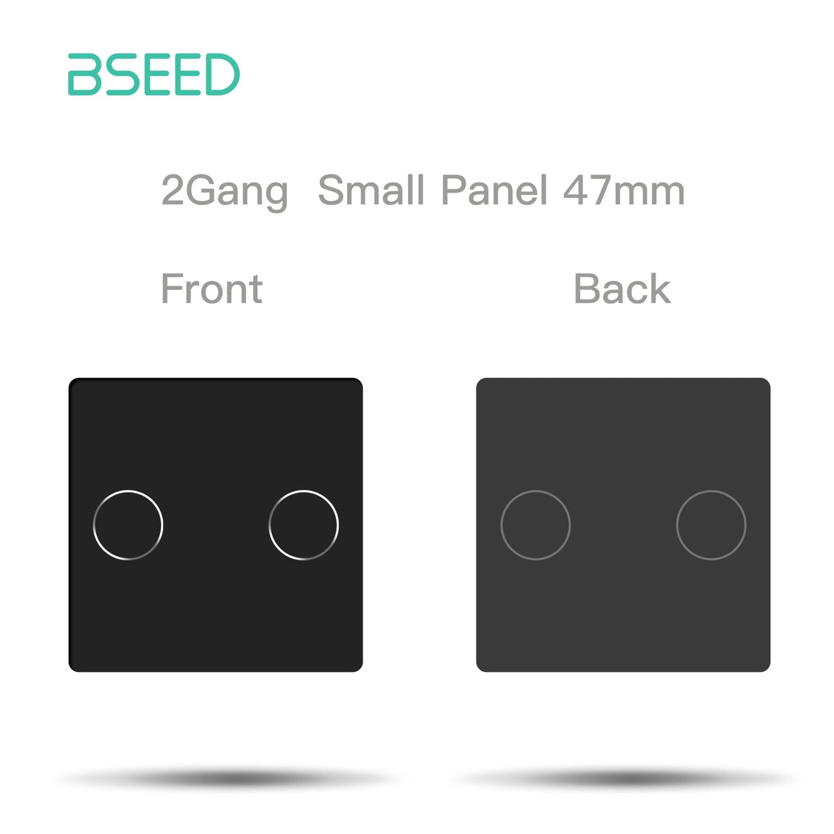 Bseed 47mm Glass Panel Switch DIY Part With Or Without Icon Bseedswitch Black Touch 2Gang Switch icon Panel