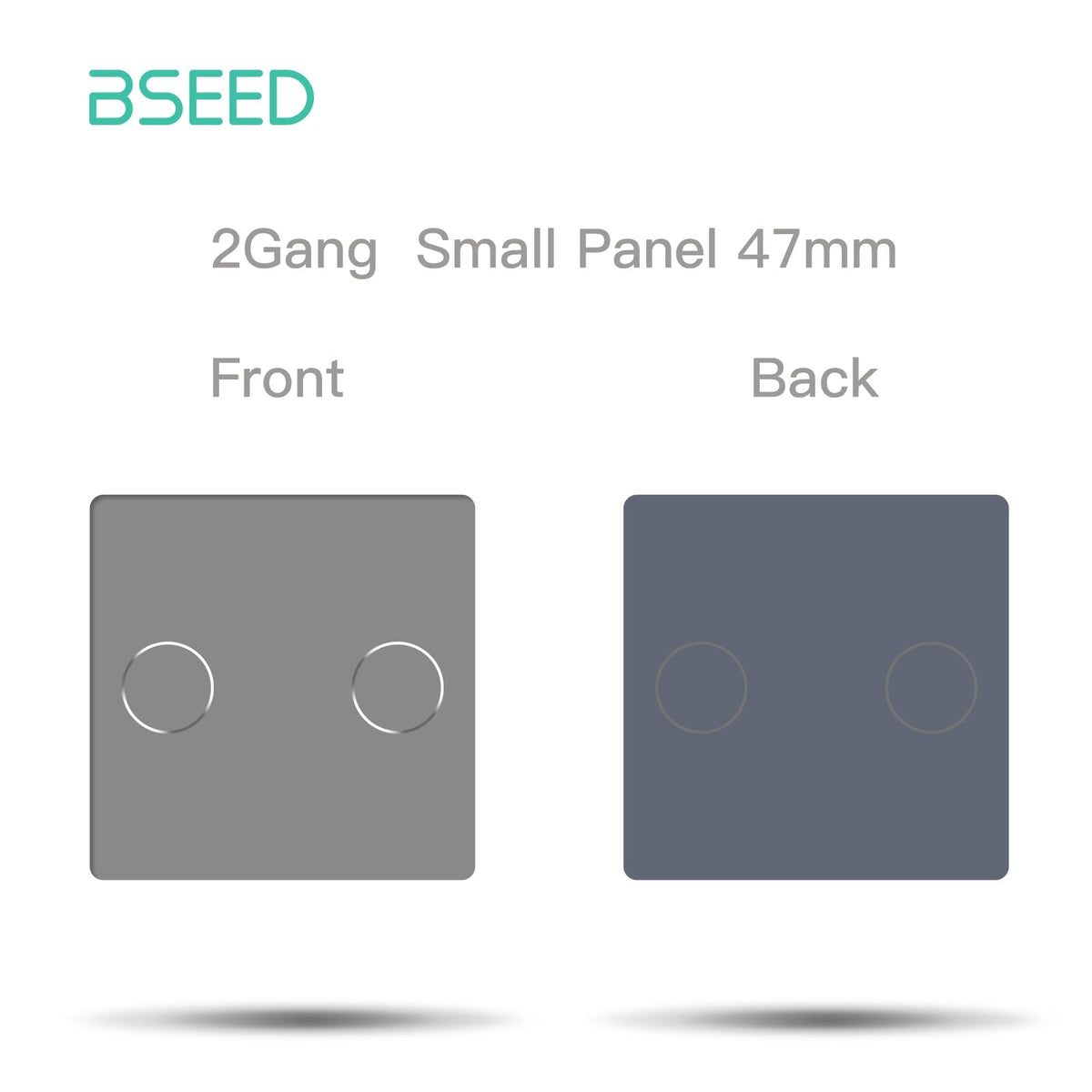 Bseed 47mm Glass Panel Switch DIY Part With Or Without Icon Bseedswitch Grey Touch 2Gang Switch icon Panel