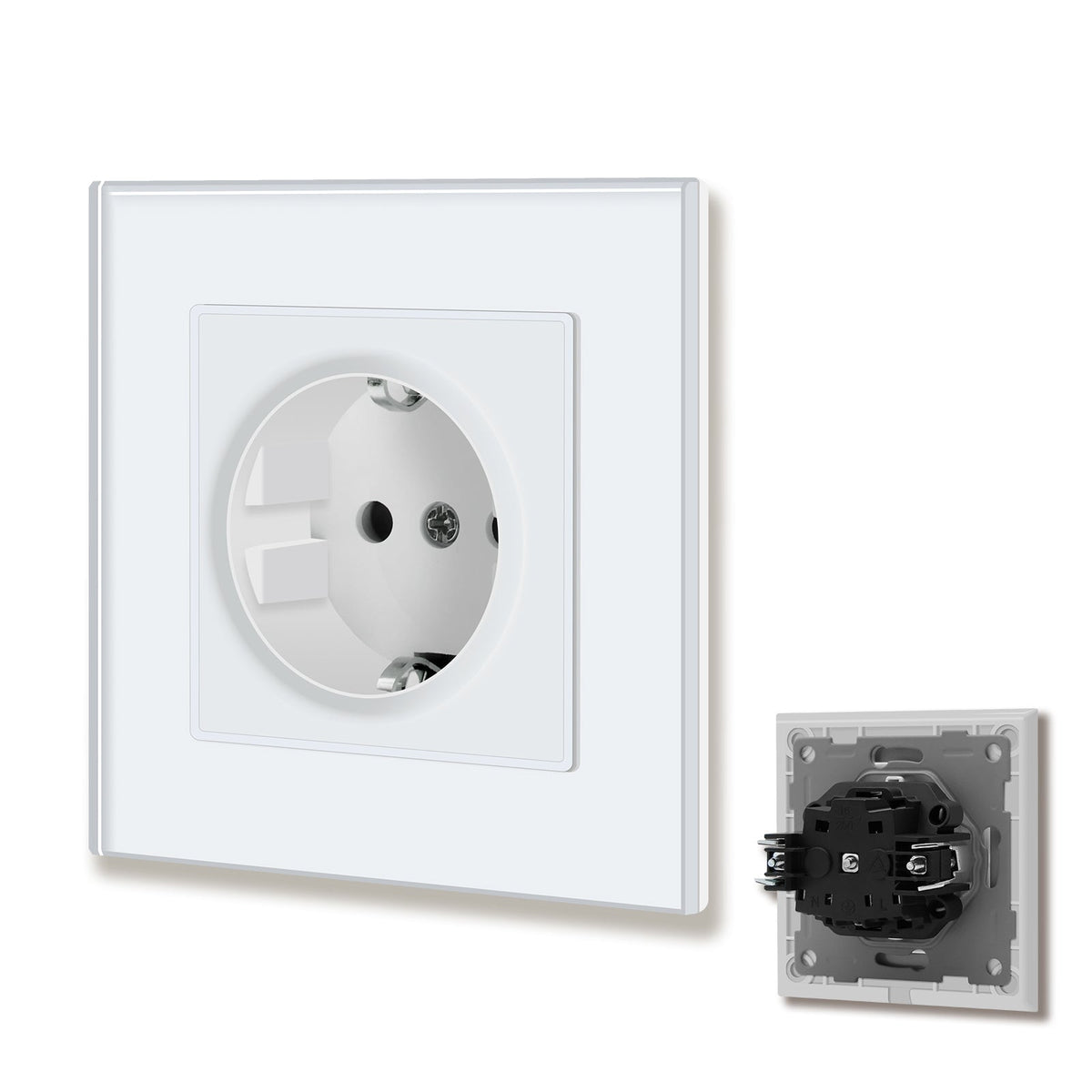 BSEED EU Wall Sockets with clamping technology New Series Power Outlets & Sockets Bseedswitch White Signle