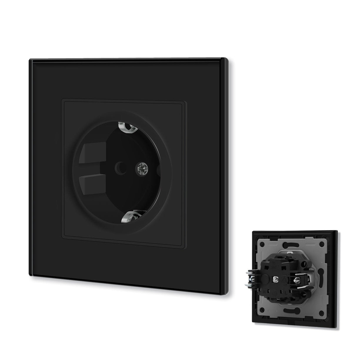 BSEED EU Wall Sockets with clamping technology New Series Power Outlets & Sockets Bseedswitch Black Signle