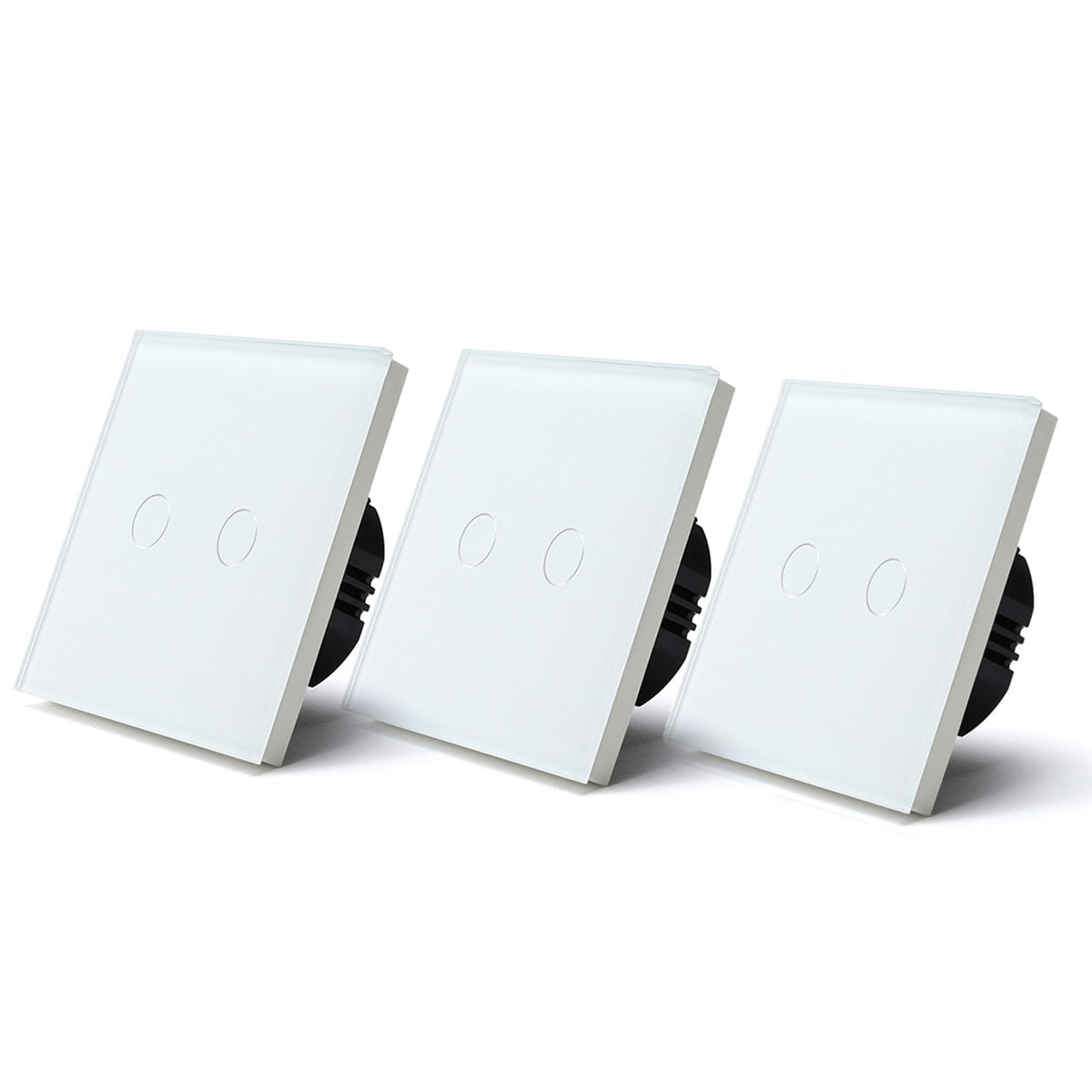 Bseed Smart Wifi Light Switch Wall Switch (With Neutral) Light Switches Bseedswitch White 3Pcs/Pack 2 Gang