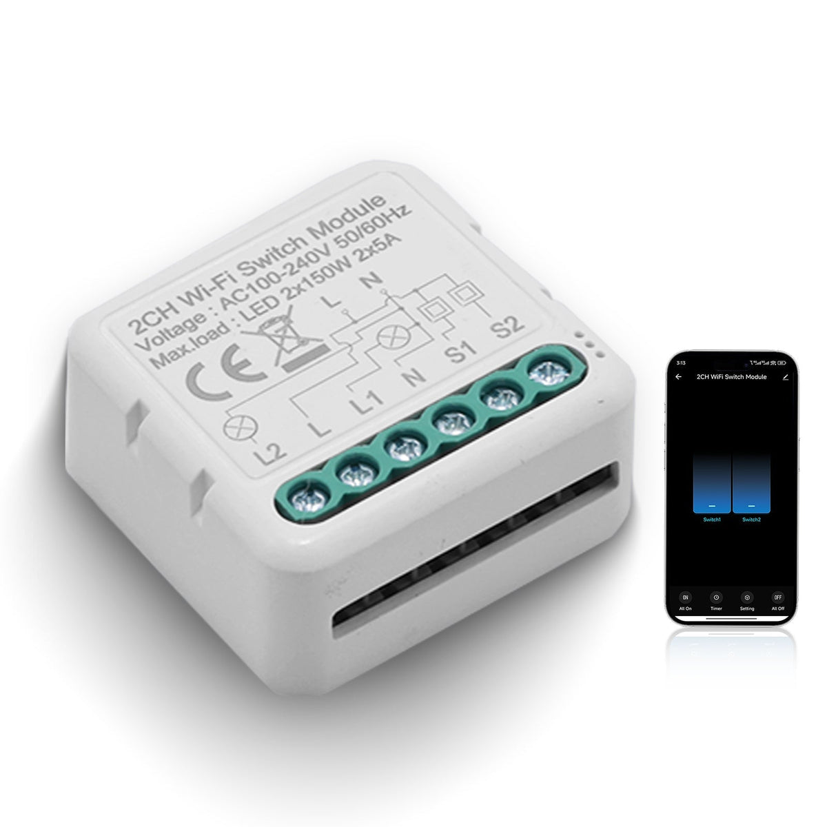 BSEED Smart wifi switch module wall 2Ch WiFi light switch module Light Switches Bseedswitch