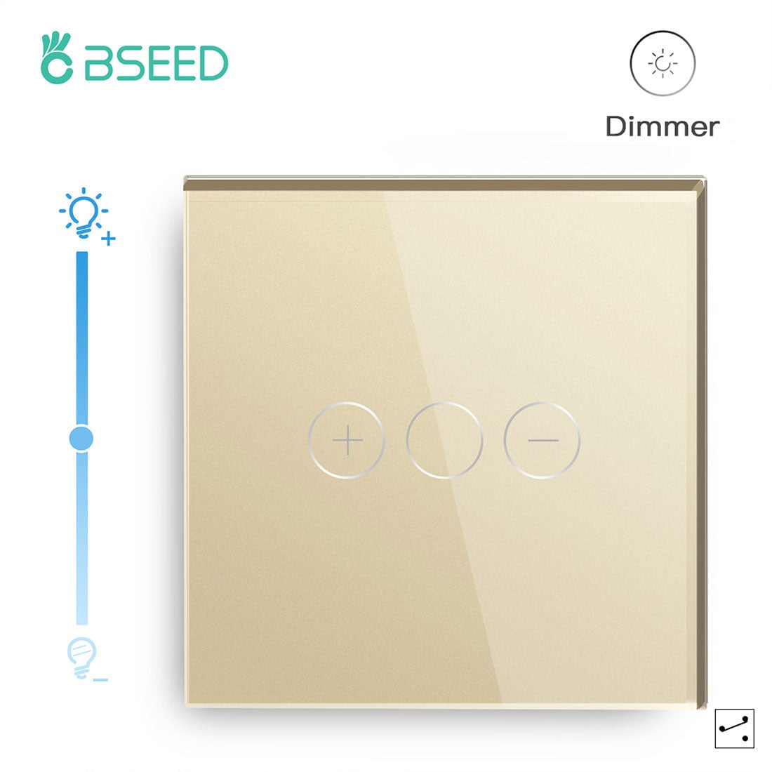 Bseed Touch Dimmer Switch 1/2 Gang 1/2 Way Light Switches Bseedswitch Gold 1 Gang 2 Way