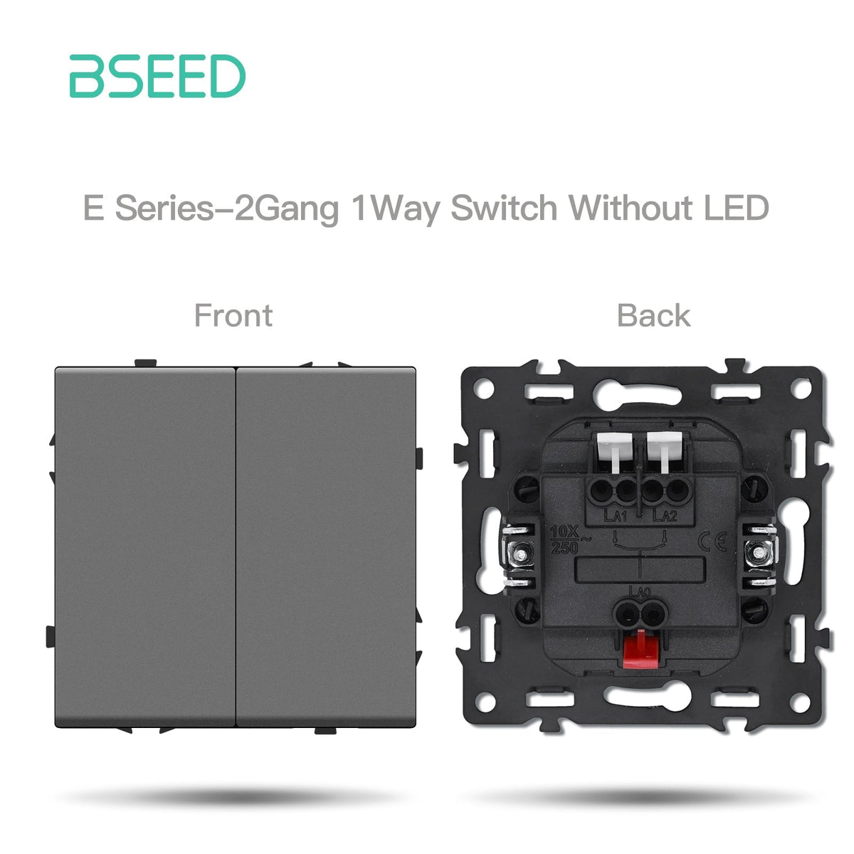 Grand Series DIY Part Customized free combinations Plastic Panels Grey Color Power Outlets & Sockets Bseedswitch 2 Gang 1Way Switch