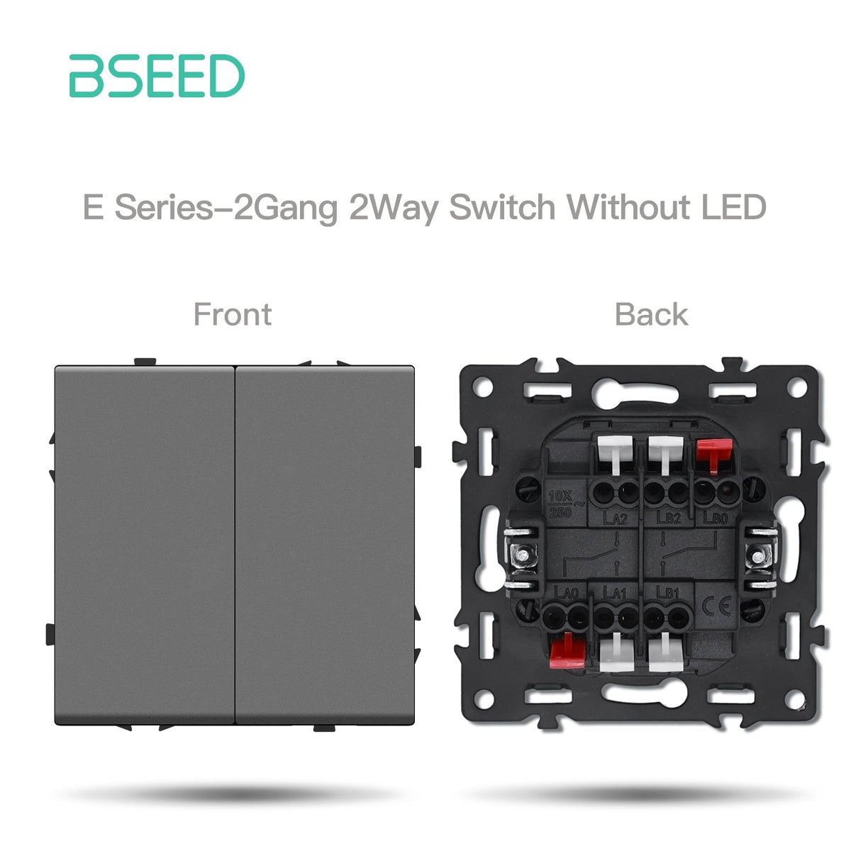 Grand Series DIY Part Customized free combinations Plastic Panels Grey Color Power Outlets & Sockets Bseedswitch 2 Gang 2Way Switch