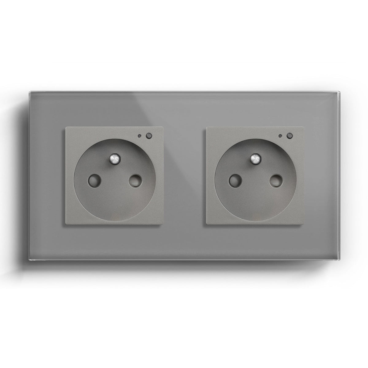 Bseed Wifi FR Standard Socket Wall Sockets With Energy Monitoring Power Outlets & Sockets Bseedswitch Grey Double