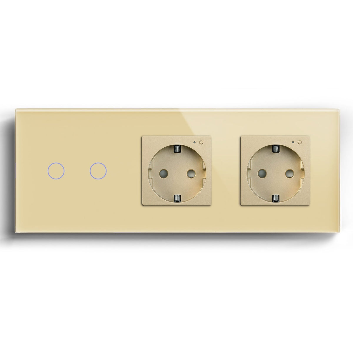 Bseed Smart WiFi 1/2/3 Gang Light Switches Multi Control With Double WiFi EU Standard Smart Wall Sockets Light Switches Bseedswitch Gold 2Gang