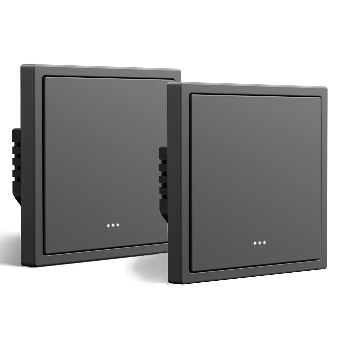 light switch Bseed série Gand intelligent Wi-Fi (avec neutre) light switch encastré avec voyant lumineux, gris, lot de 2, 1 Gang