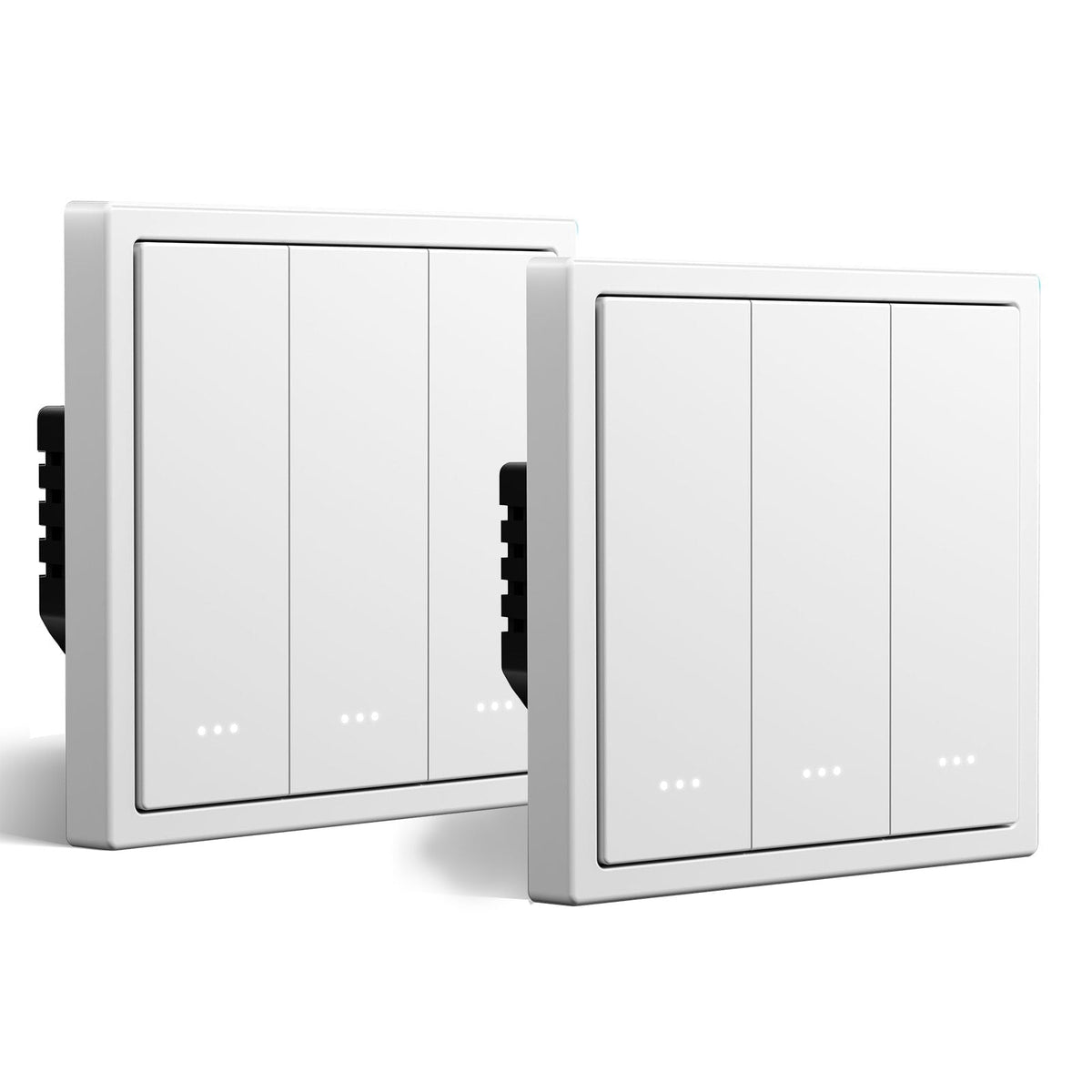 BSEED Gand Series Smart Wifi light switch (avec neutre) Interrupteurs encastrés avec voyant lumineux Light Switches Bseedswitch Blanc 2 pièces / pack 2 Gang