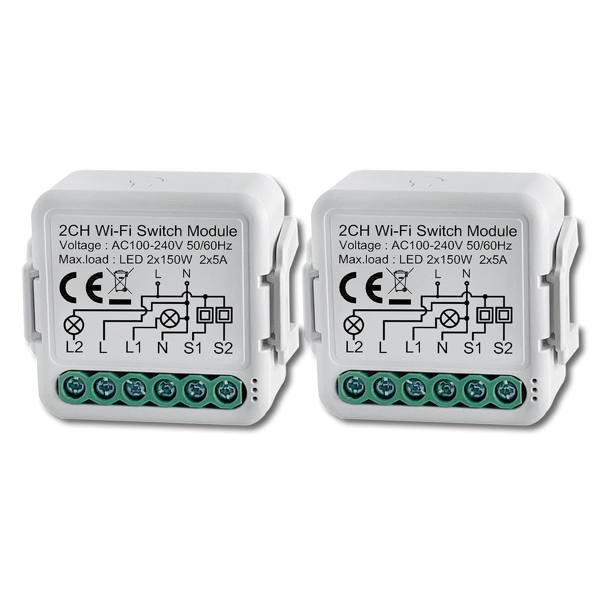 BSEED Smart wifi switch module wall 2Ch WiFi light switch module Light Switches Bseedswitch 2 PCS/Pack