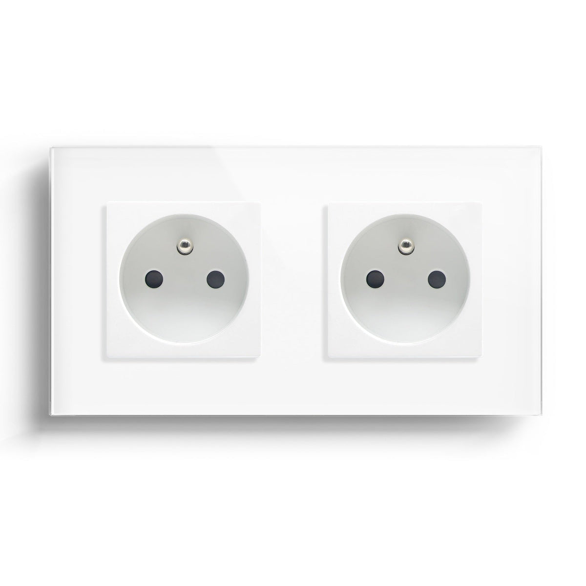BSEED FR Wall Sockets Power Outlets Kids Protection 16A Wall Plates & Covers Bseedswitch white Double