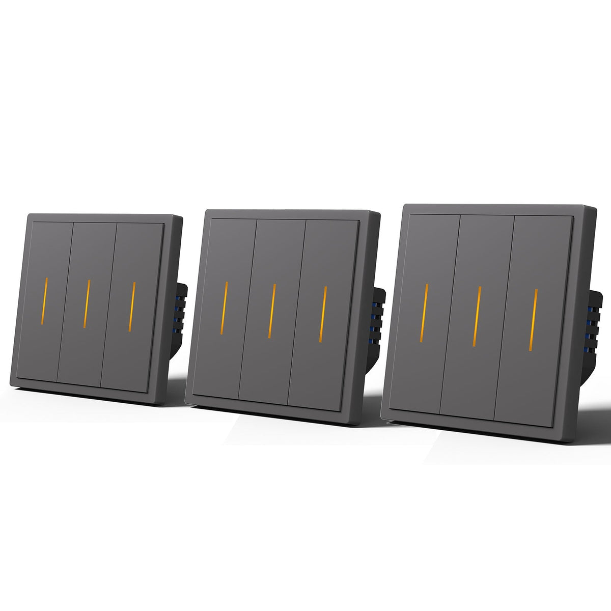 BSEED Scale Series Smart Wifi Light Switch 3 Gang (With Neutral) Light Switches Bseedswitch Grey 3 PCS/Pack