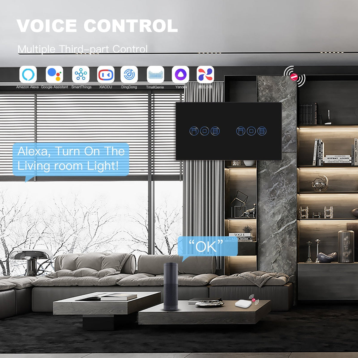 BSEED Zigbee dubbele rolluikschakelaar Smart Wall Touch Switch Bseedswitch