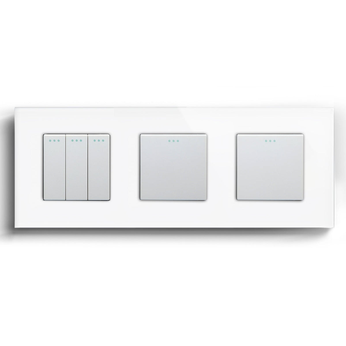 Bseed Mechanical Button Light Switch 1way Switch 228mm Light Switches Bseedswitch White 3Gang+1Gang+1Gang