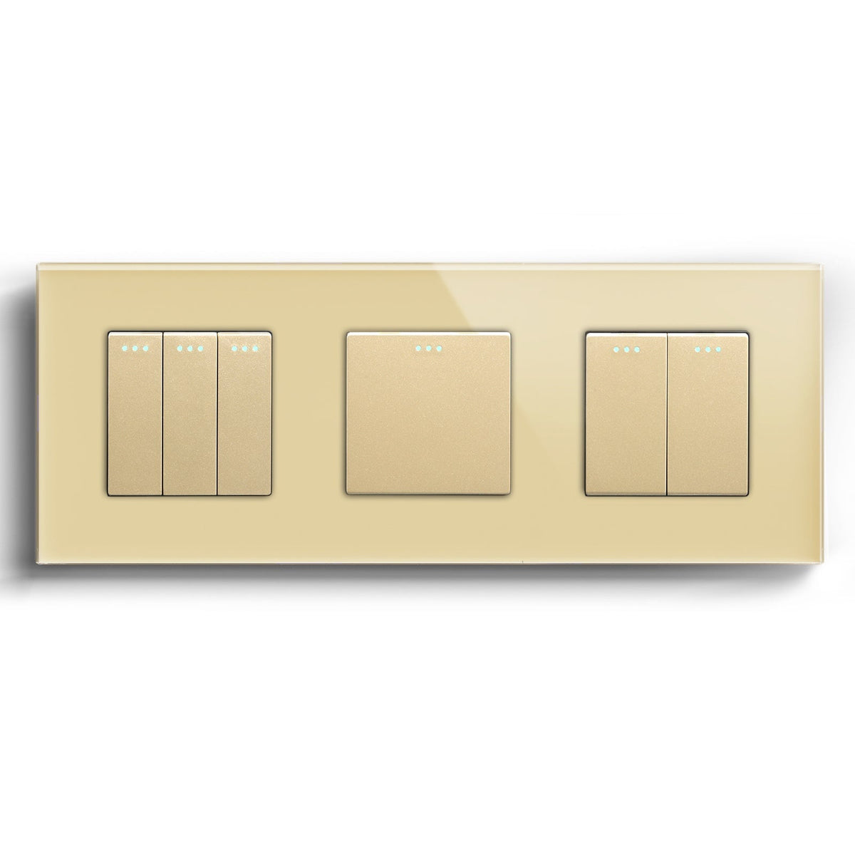 Bseed Mechanical Button Light Switch 1way Switch 228mm Light Switches Bseedswitch Gold 3Gang+1Gang+2Gang