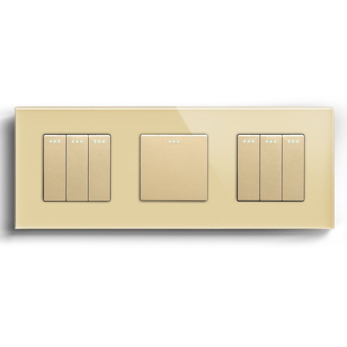Bseed Mechanical Button Light Switch 1way Switch 228mm Light Switches Bseedswitch Gold 3Gang+1Gang+3Gang