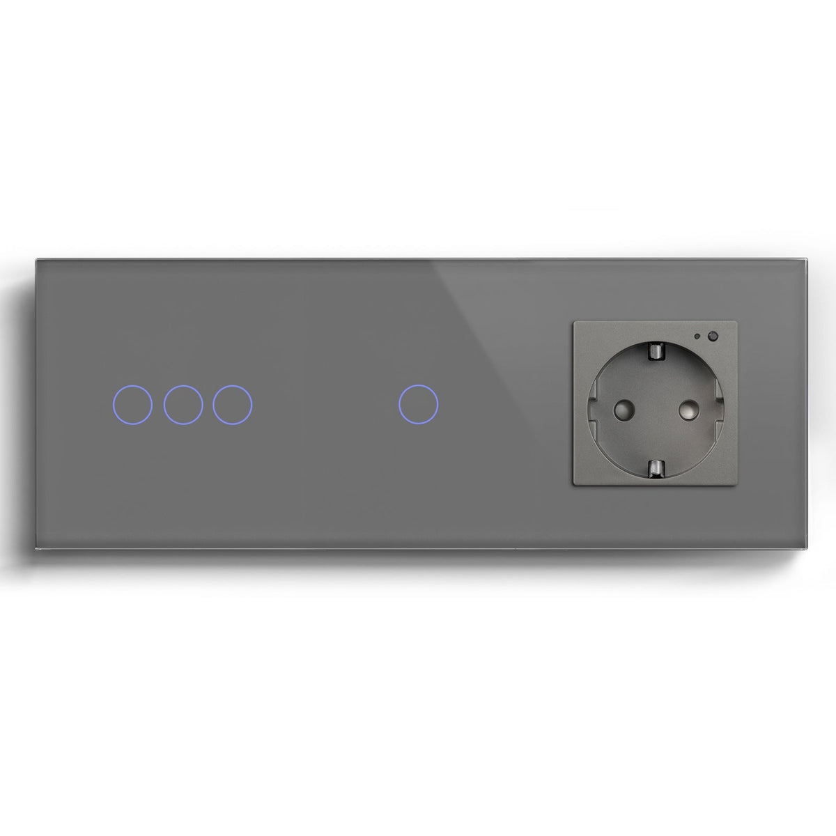 Bseed WiFi Light Switches Multi Control With Wifi EU Normal Standard Wall Socket Light Switches Bseedswitch Grey 3Gang + 1Gang + Socket